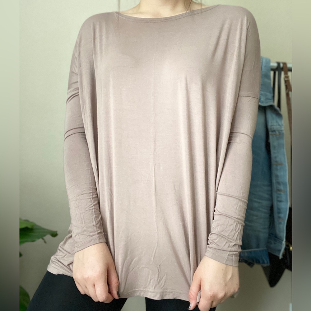 PIKO Taupe Long Sleeve Top